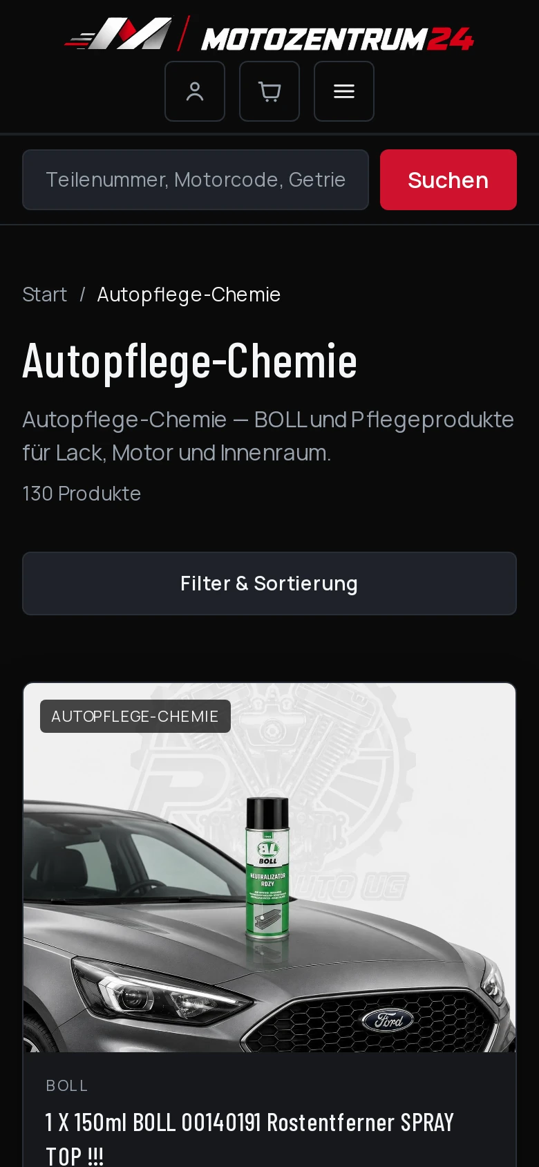 Mobilna lista produktów chemii Autopflege w Motozentrum24